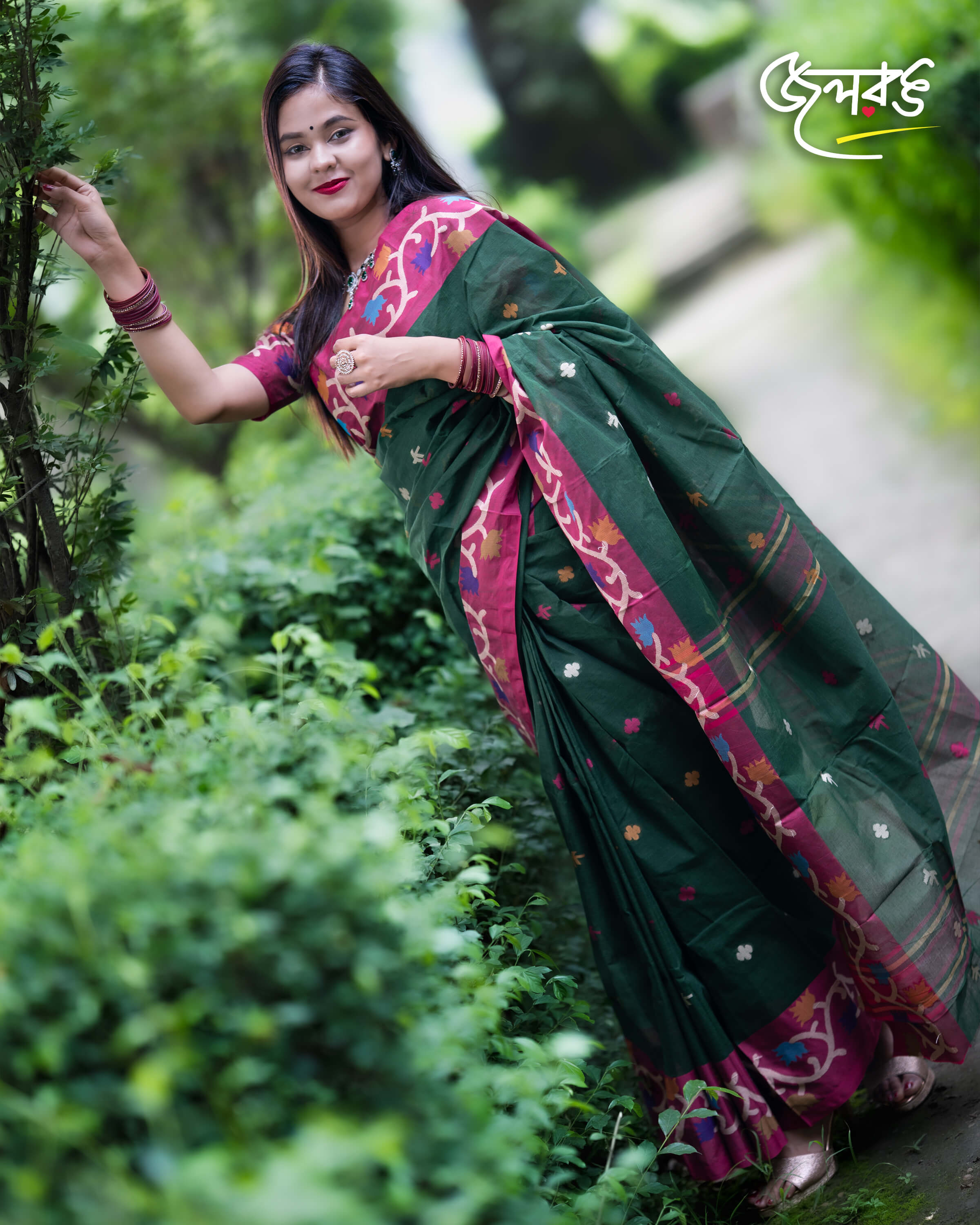 পারুলতা প্রিমিয়াম কটন শাড়ি সবুজ
